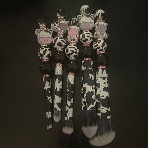 Cow Print Makeup Brush Set